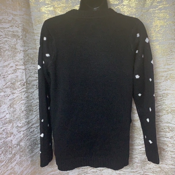 Vintage🧚♀️black ugly Christmas polar bear with polka dot print sweater size M - Picture 8 of 15